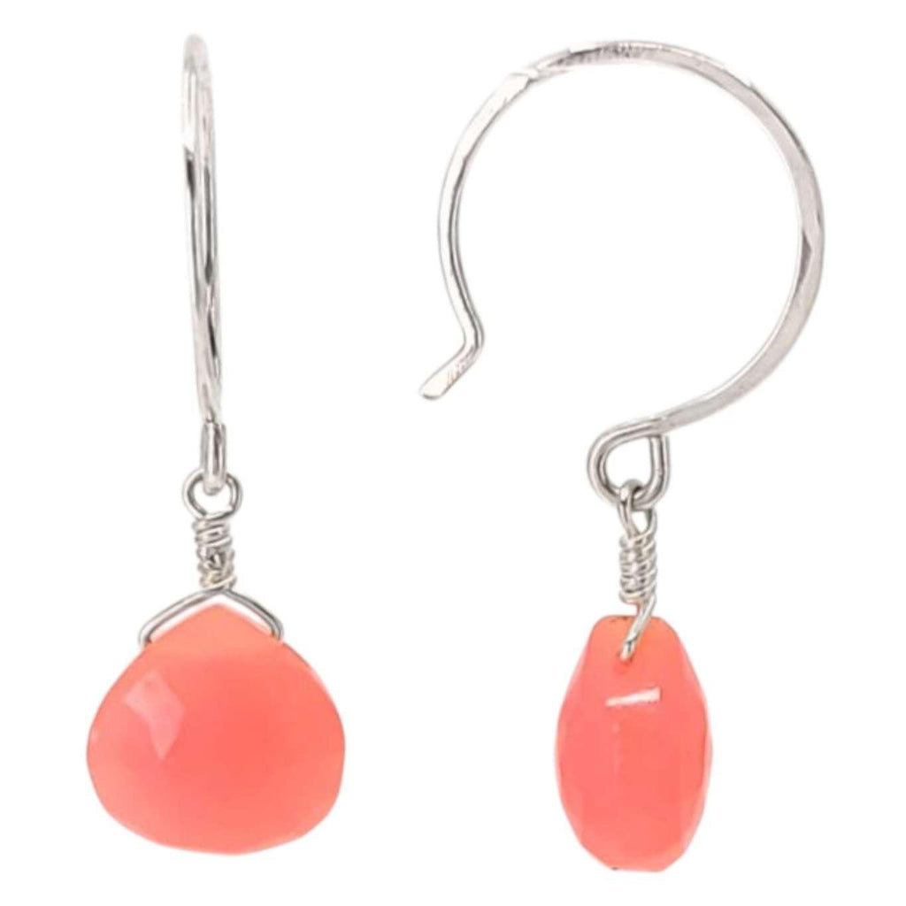 Earrings - Sterling Gemstone Drops (Pink Chalcedony) by Foamy Wader
