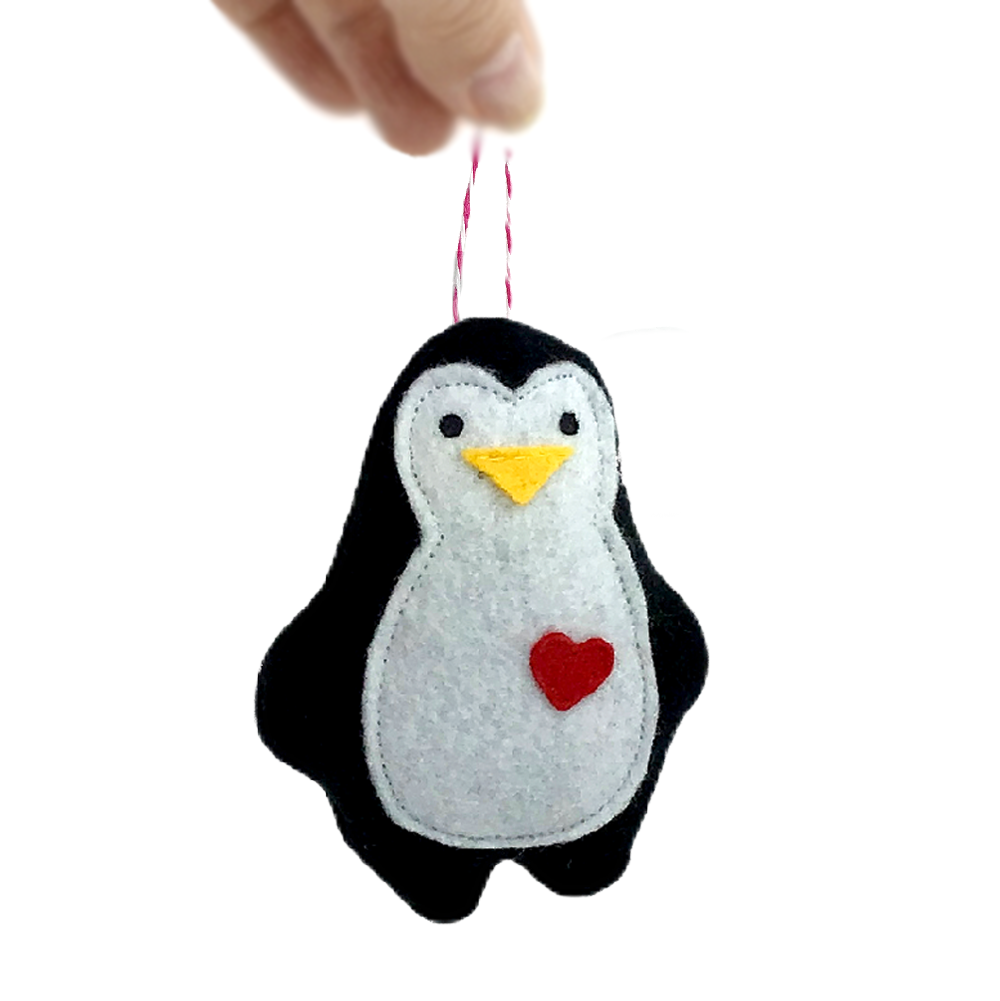 Ornament - Penguin (Black White) by Happy Groundhog Studio