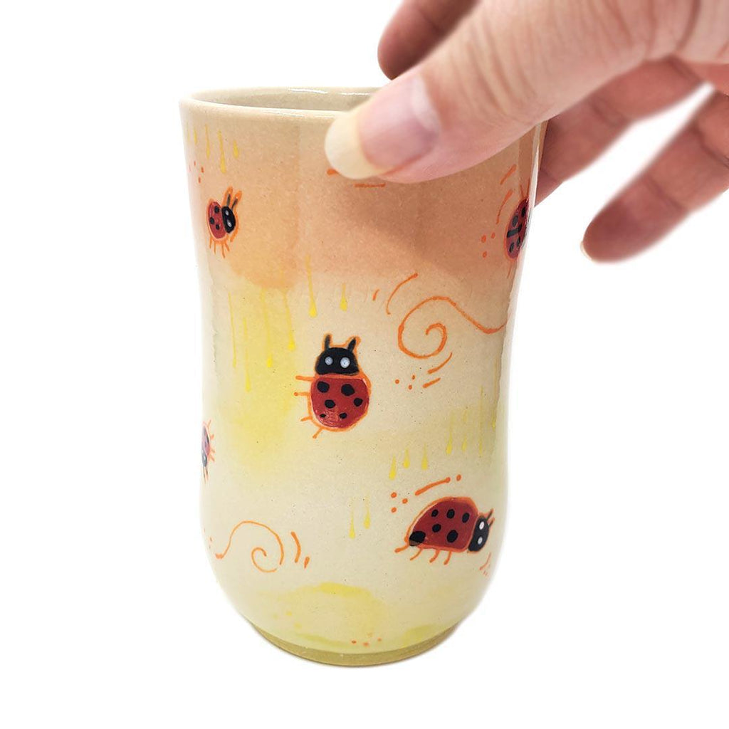 Tall Tumbler - 12 oz - Little Red Ladybugs by Dwadlings