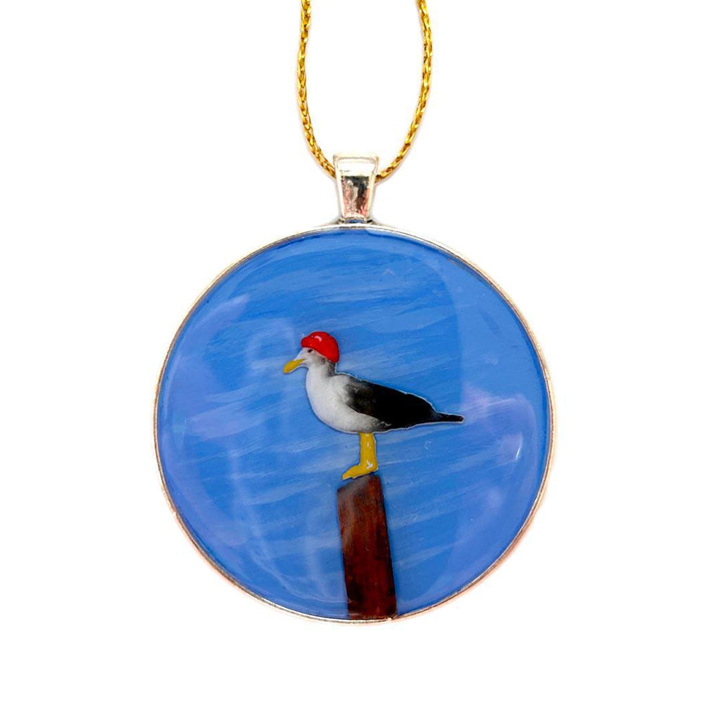 Ornament - Seagull in Red Hat Ornament by XV Studios