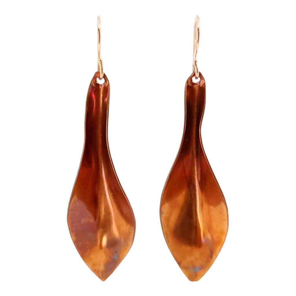 Earrings - Large 3D Leaves (Copper) by Magpie Mouse Studios