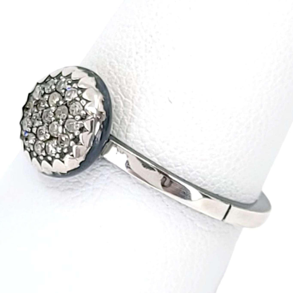 Ring - Size 8 - 8mm Pave Diamond Notched Band (Sterling Silver, Diamond) by 314 Studio