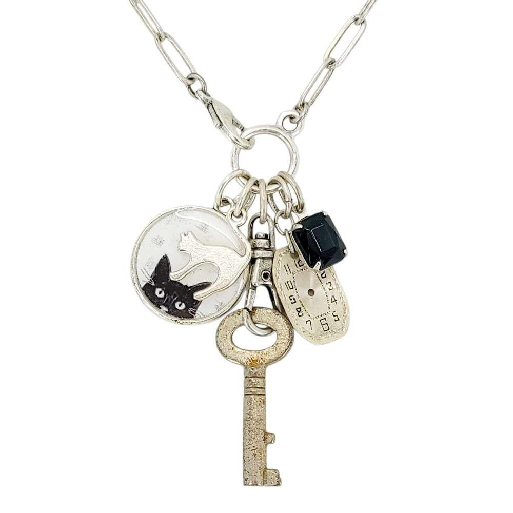 Necklace - ReCollect (Sly Cat) by Christine Stoll | Altered Relics