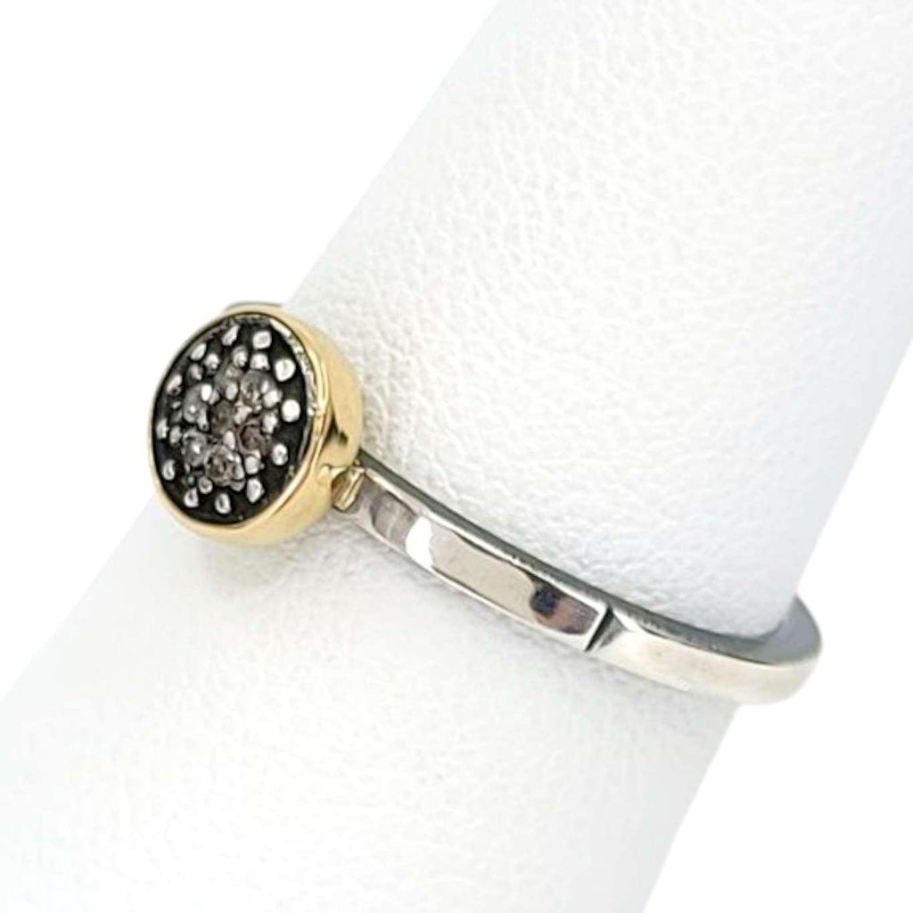 Ring - Size 7 - 6mm Pave Diamond Notched Band (14k Gold, Sterling Silver, Diamond) by 314 Studio