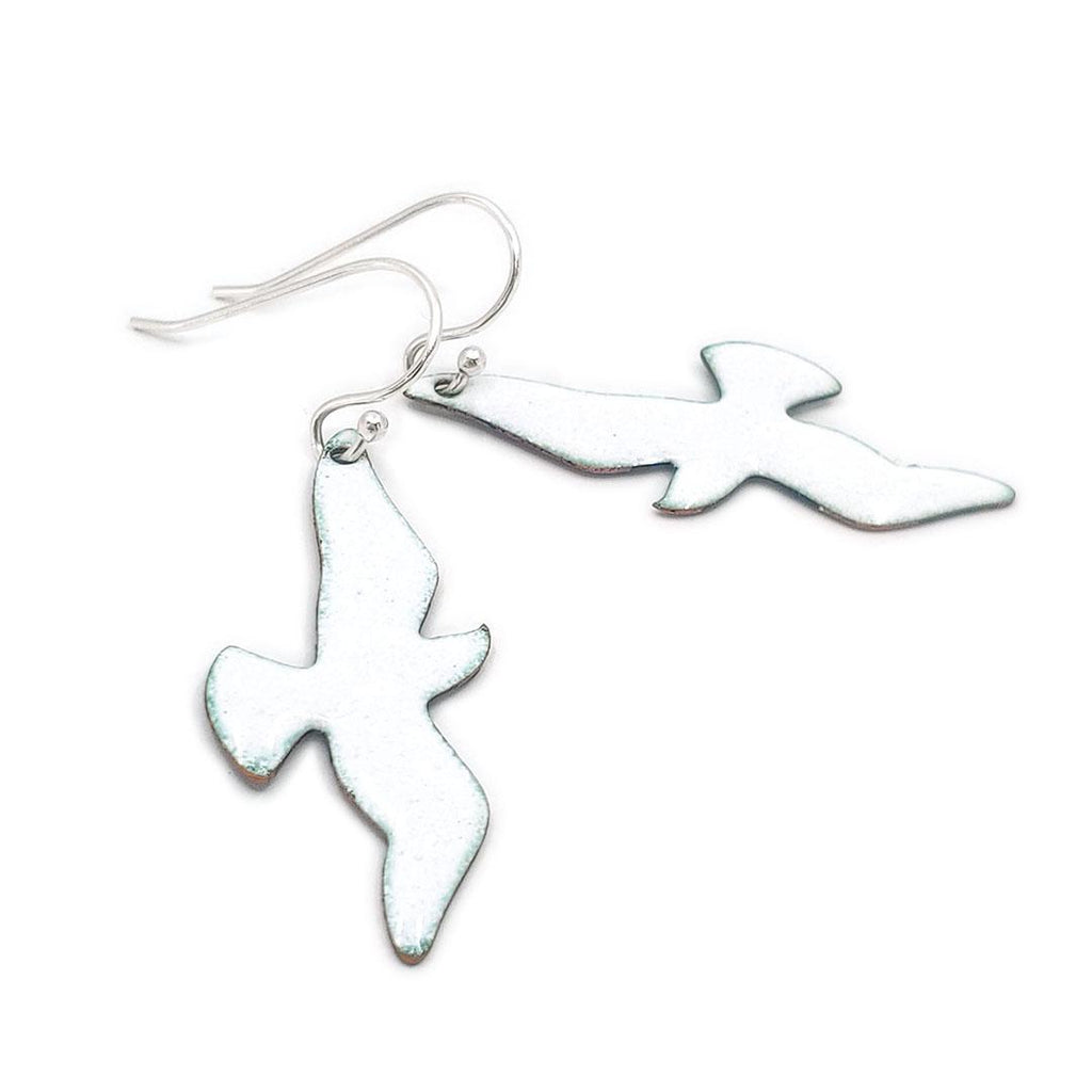 Earrings - Solid Long Seagull (White) by Magpie Mouse Studios