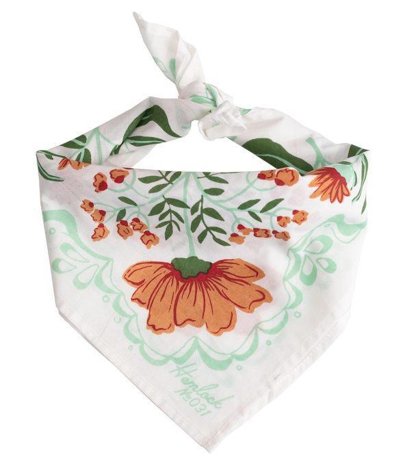 Bandana - Flora (Floral on White) by Handker Bandanas