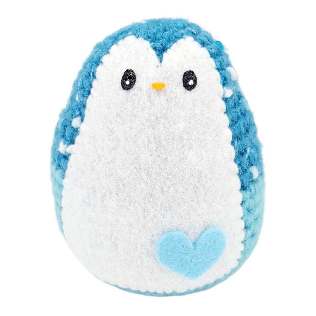 Plush Toy - Large Penguin (Slubby Blue with Blue Heart) by Moyo Workshop