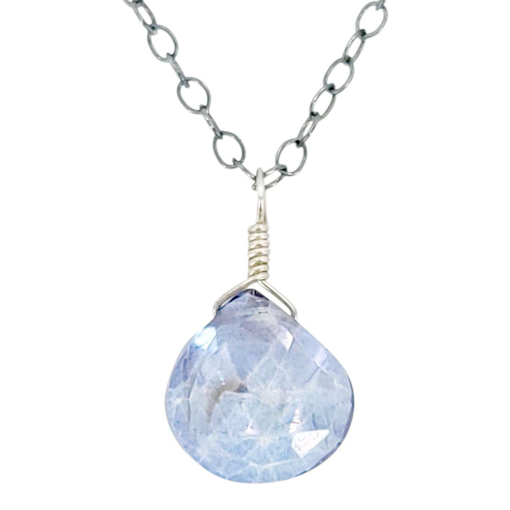 Necklace - Sterling Gemstone Drop (Blue Mystic Quartz) by Foamy Wader