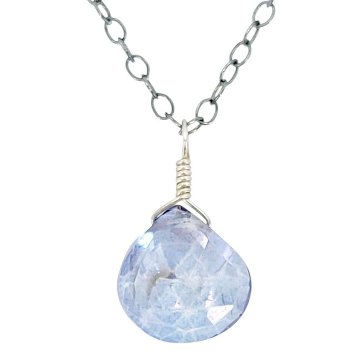 Necklace - Sterling Gemstone Drop (Blue Mystic Quartz) by Foamy Wader