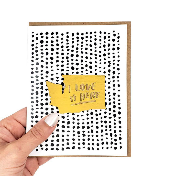 Magnet Card - I Love It Here Mustard Yellow by SnowMade