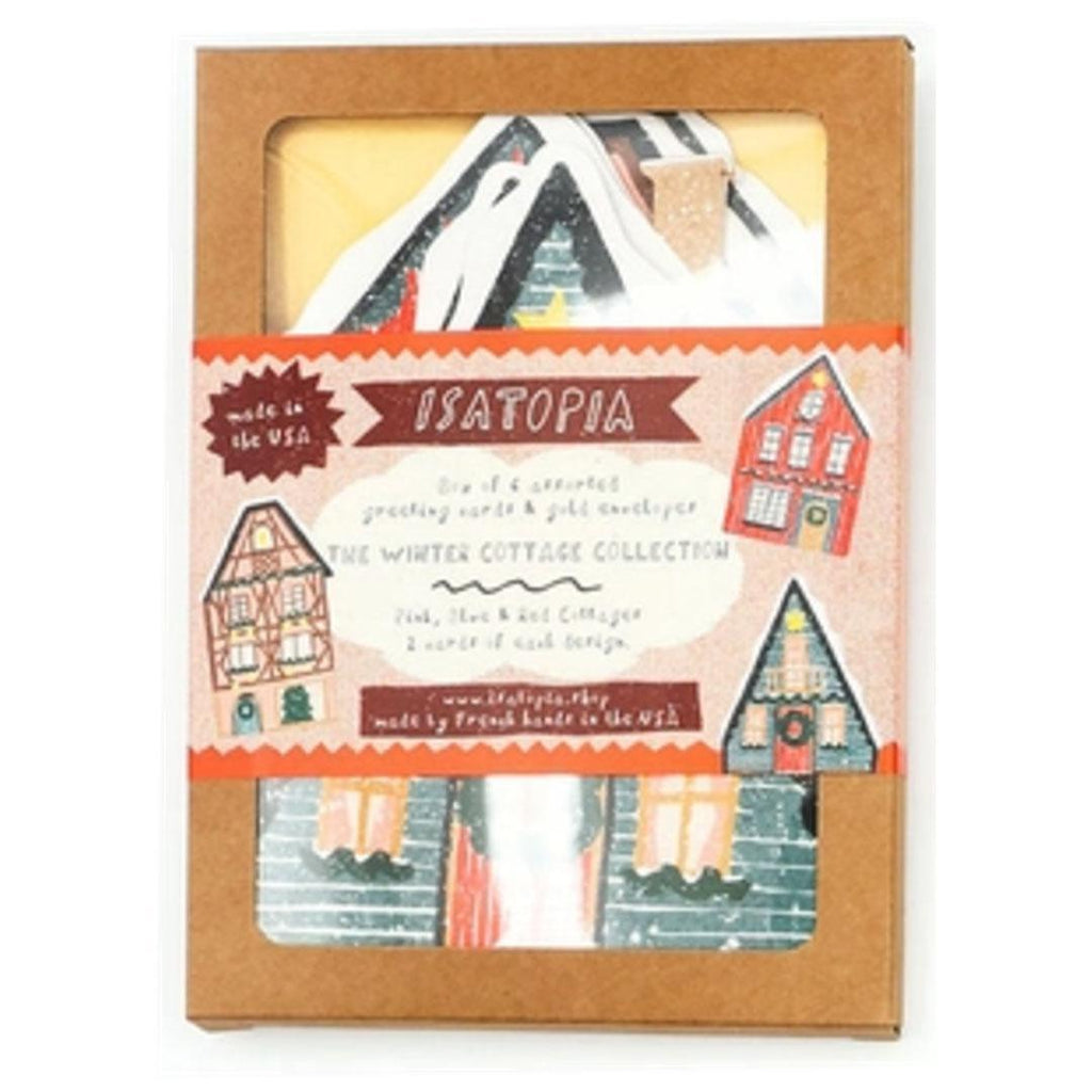 Holiday Cards - Set of 6 - Winter Cottage Collection by Isatopia