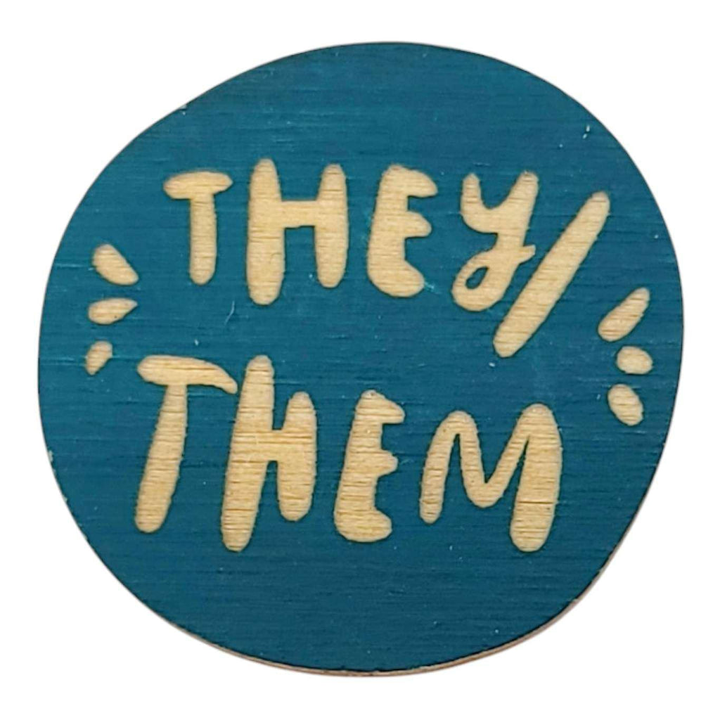 Pronoun Pins - They/Them (Assorted Colors) by SnowMade