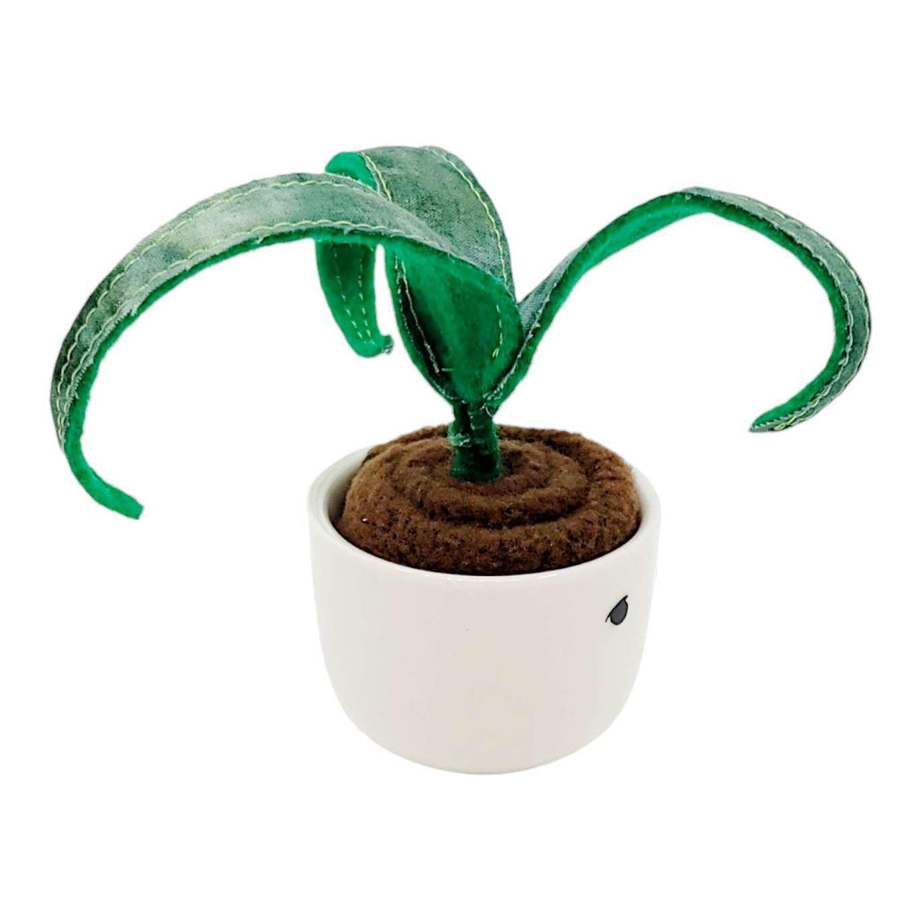 Collectible - Little Sprout Fabric Plant (Sad with Long Dark Green Leaves) by World of Whimm