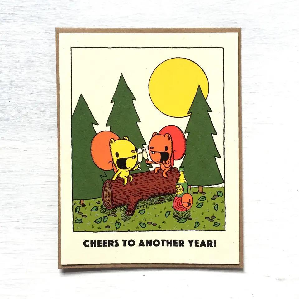 Card - Holiday - Cheers to Another Year by Everyday Balloons Print Shop