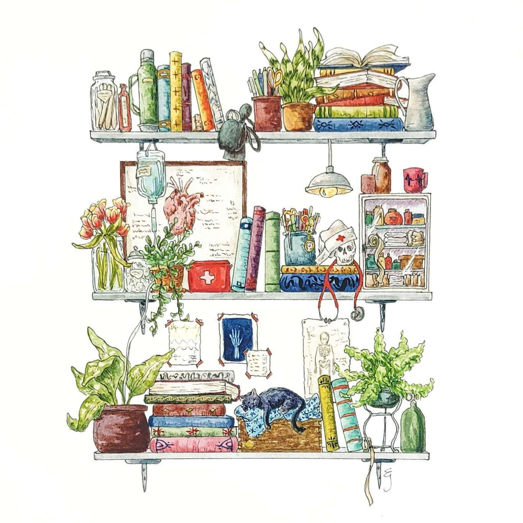 Art Print - 8x10 - The Nurse's Shelves by Lizzy Gass
