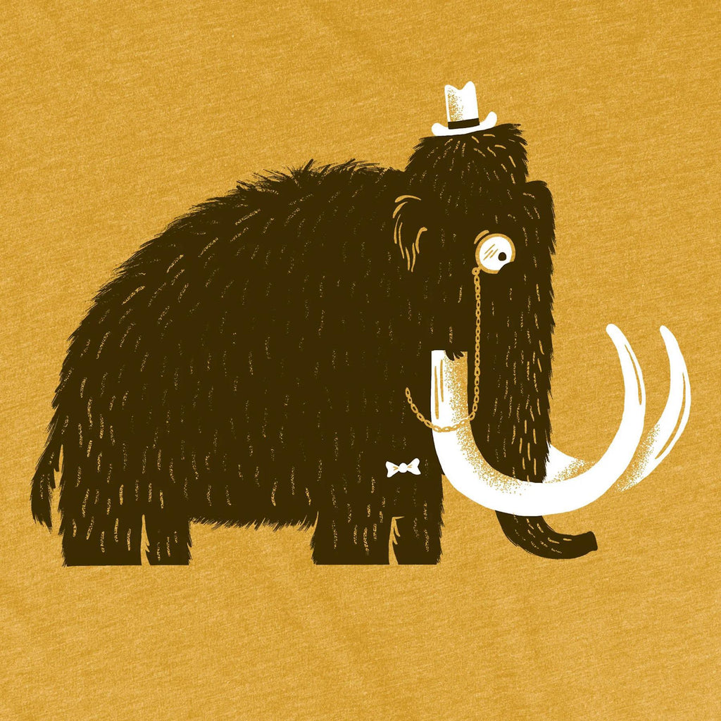 Adult Crew Neck - Fancy Mammoth Mustard Tee (XS - 3XL) by Factory 43