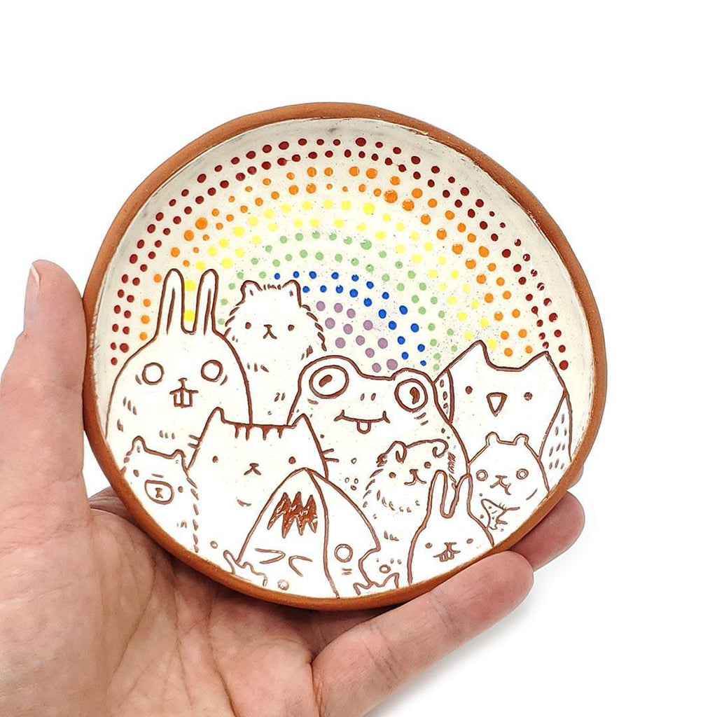 Trinket Dish - 3 in - Critter Town Rainbow (Assorted A - G) by Dwadlings