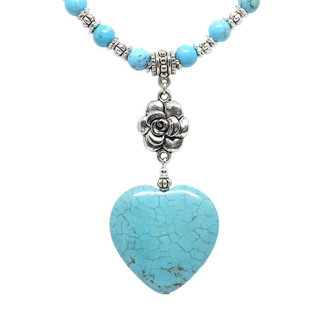 Earrings - Howlite Double Bead Drops Silver-Plate by Tiny Aloha