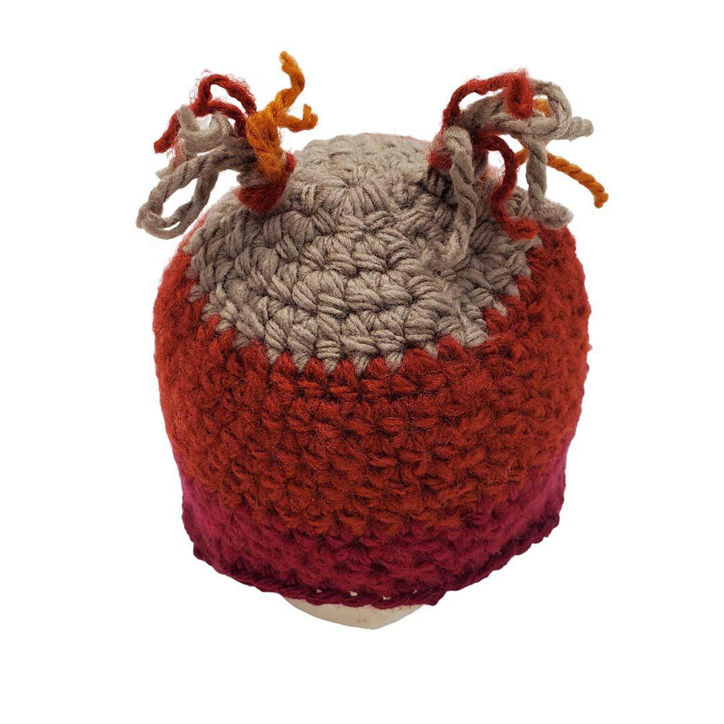 Hat - Infant - Owl (Tan Maroon) by Scary White Girl