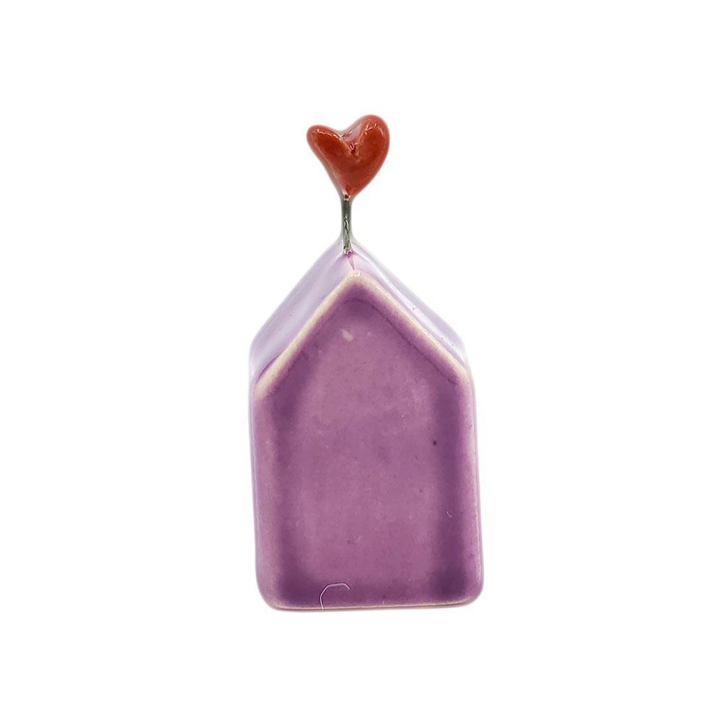 Tiny Pottery House - Magenta with Heart (Assorted Colors) by Tasha McKelvey