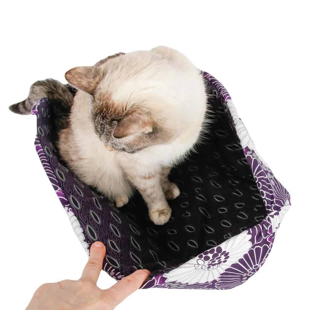 Regular The Cat Canoe - Purple Black Floral with Purple Portals Lining by The Cat Ball