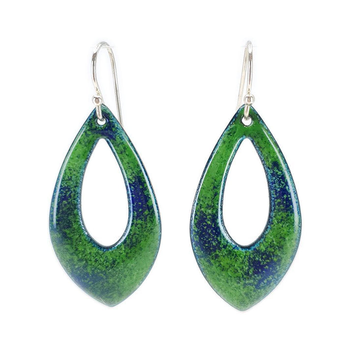 Earrings - Gradient Open Marquise (Green Blue) by Magpie Mouse Studios