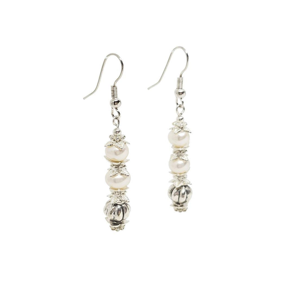 Earrings - Double Freshwater Pearl Drops Silver plate by Tiny Aloha