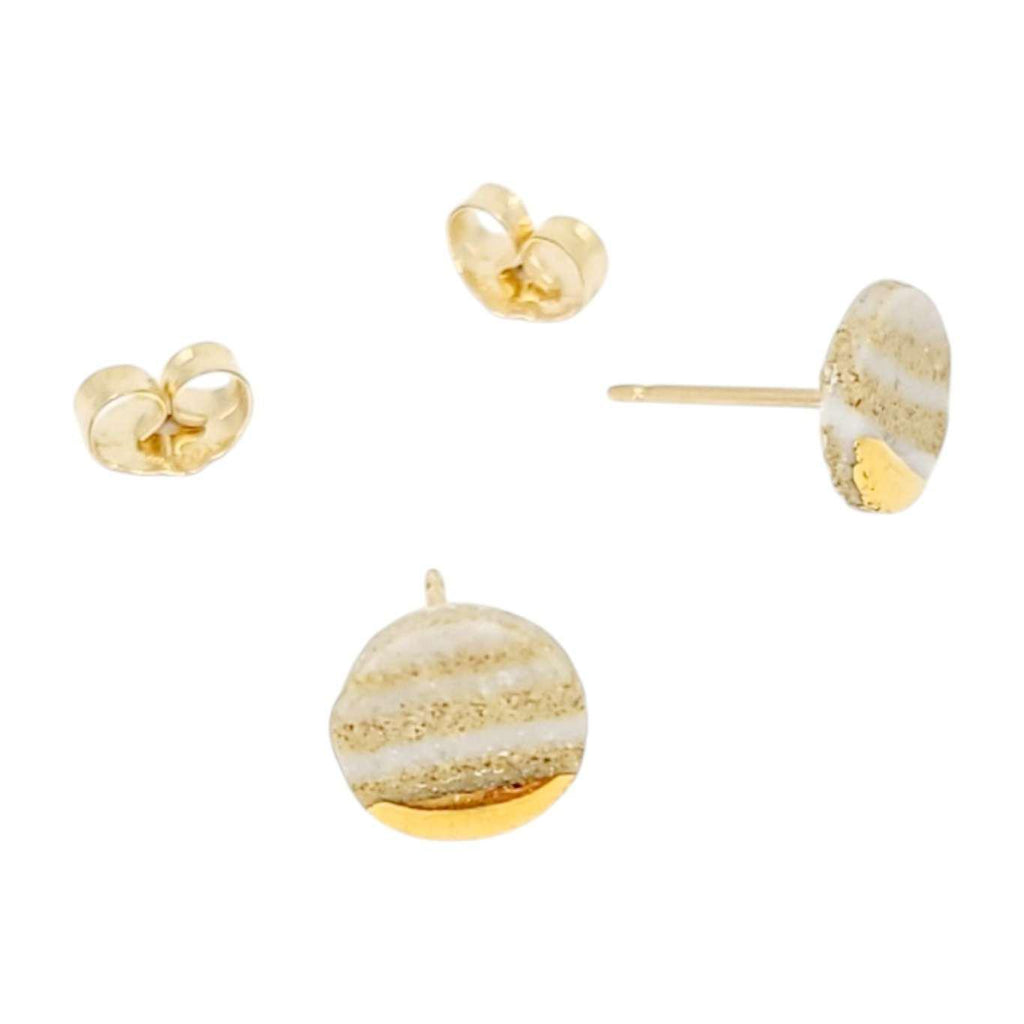 (20% Off) Earrings - Studs - Sandy Circle by Almeda Jewelry