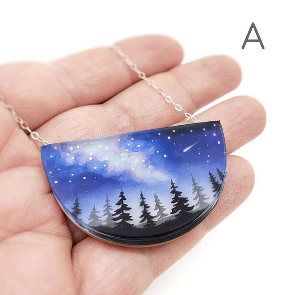 Necklace - Milky Way Painted by Fernworks