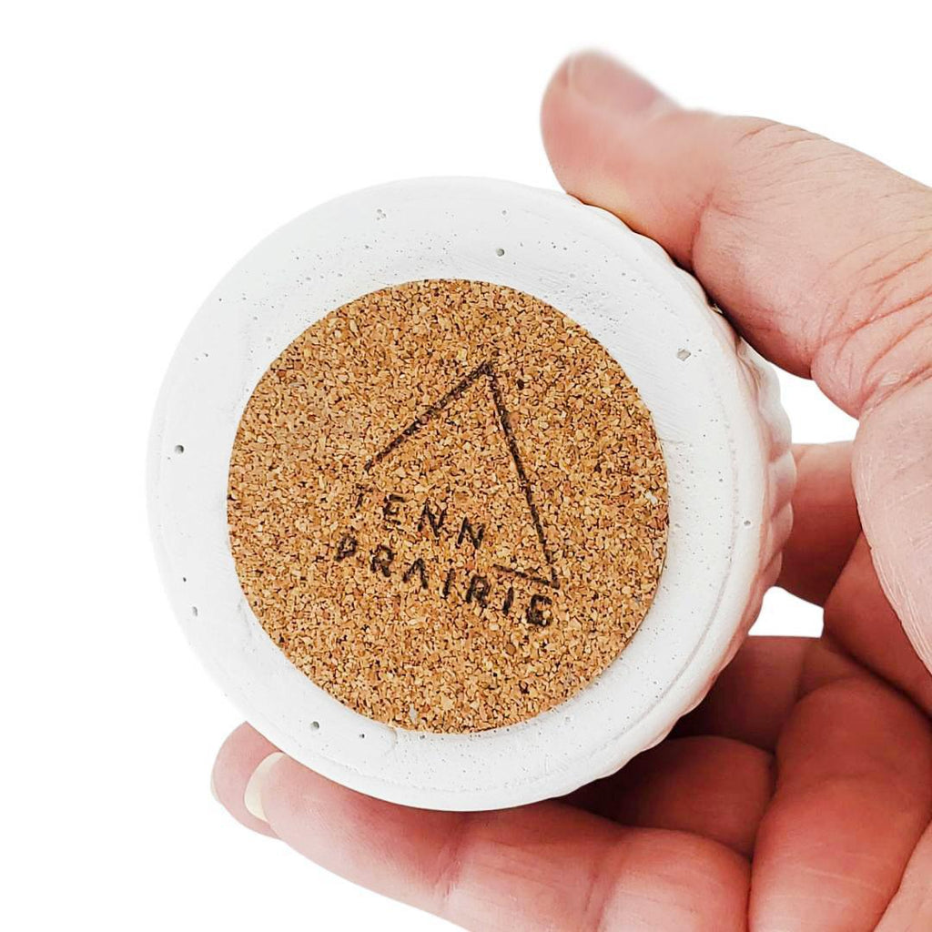 Match Holder - Ribbed Western Style with Lid (White) by Tenn Prairie