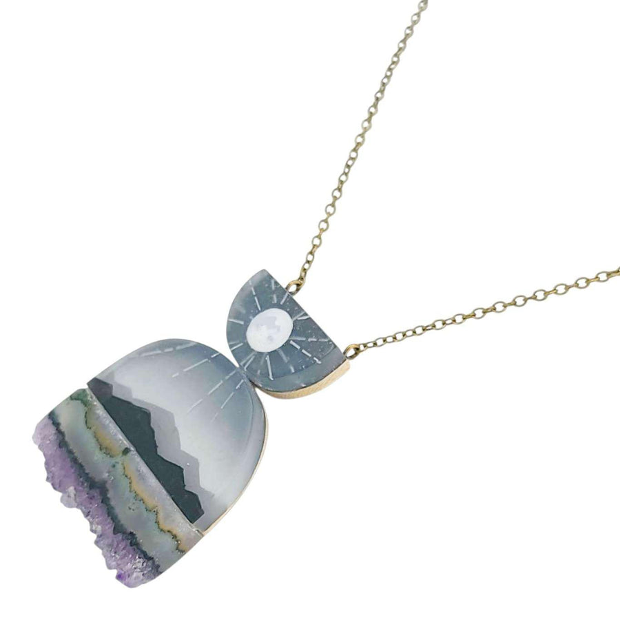 Necklace - Magic Hills Crystal (Gunmetal) by Fernworks, image 3 of 7