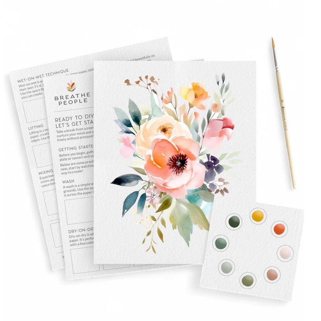Watercolor Kit - Brilliant Bouquet All in One Beginner Set by Breathe People
