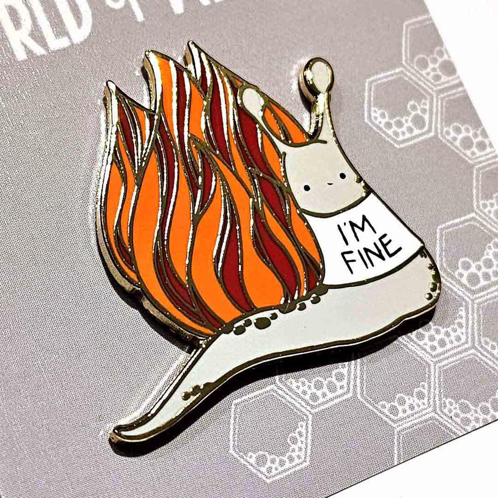 Enamel Pin - I'm Fine Snail by World of Whimm