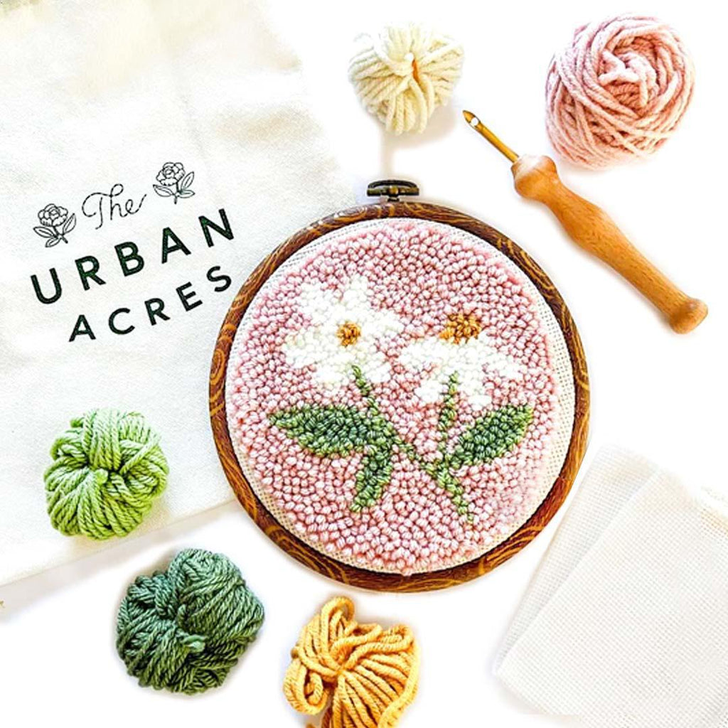 DIY Kit - Pink Daisy Punch Needle Kit by The Urban Acres