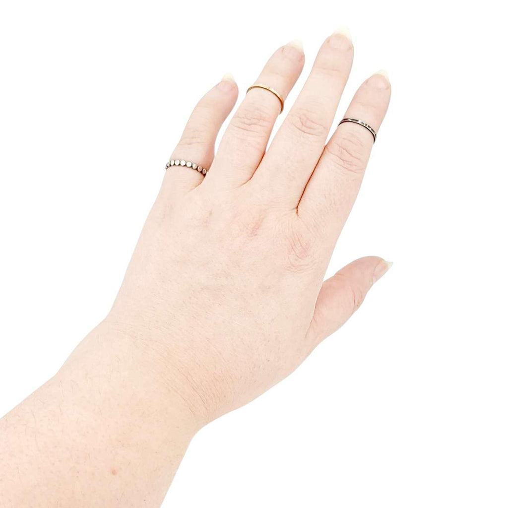 Ring - Size 5, 6.25, 7, 8 - Set of 3 Mixed Metal Stacking Rings (14k Gold, Sterling Silver) by 314 Studio