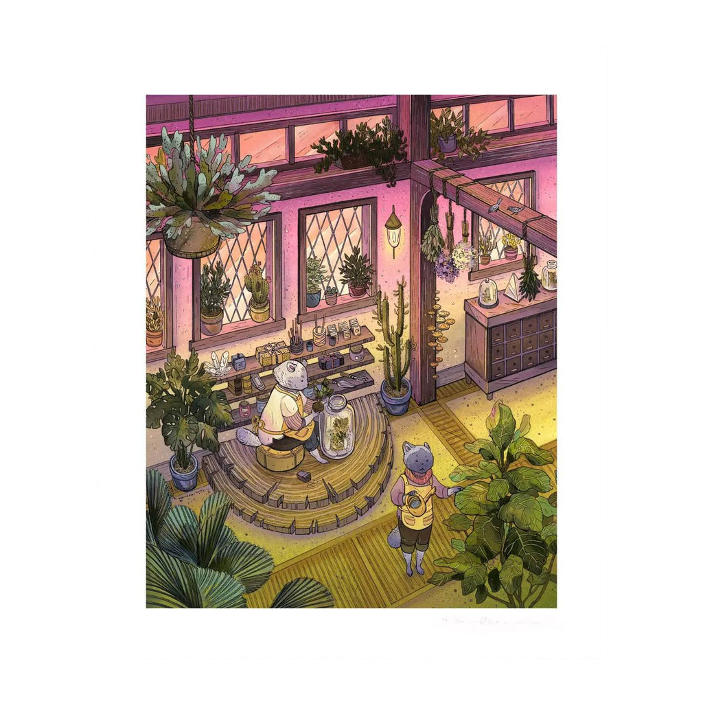 Art Print - 10x12in - Feline Florists by Nimasprout