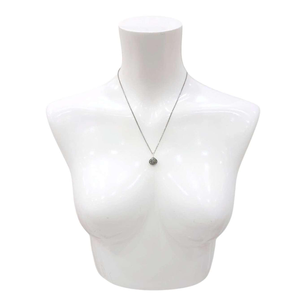 Necklace - Sterling Gemstone Drop (Tourmalinated Quartz) by Foamy Wader