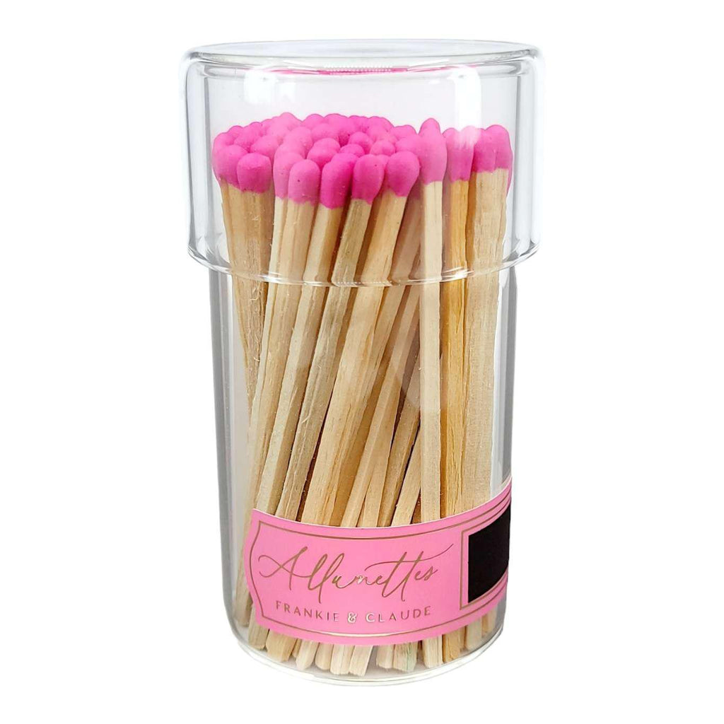 Matches - Allumette Glass Jar (Hot Pink) by Frankie & Claude