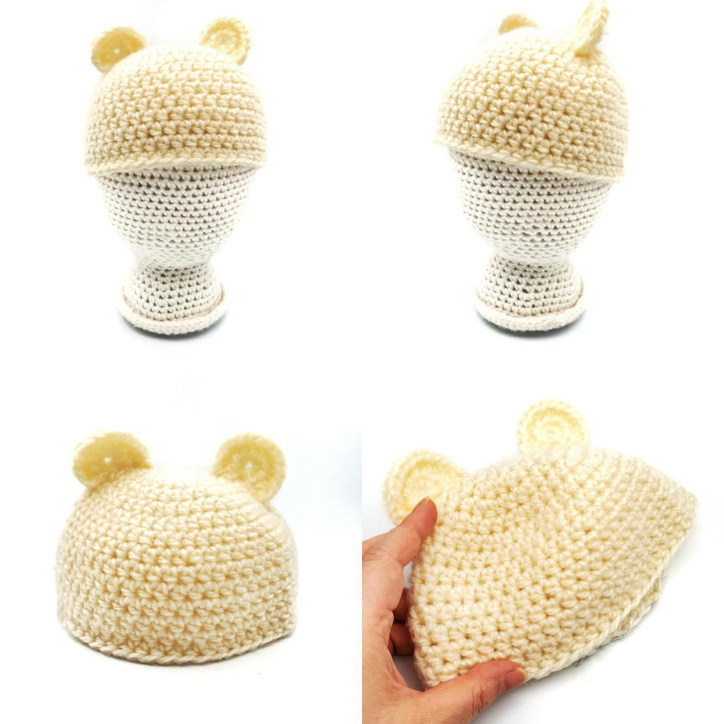 Hat - Toddler - Bear (White) by Scary White Girl