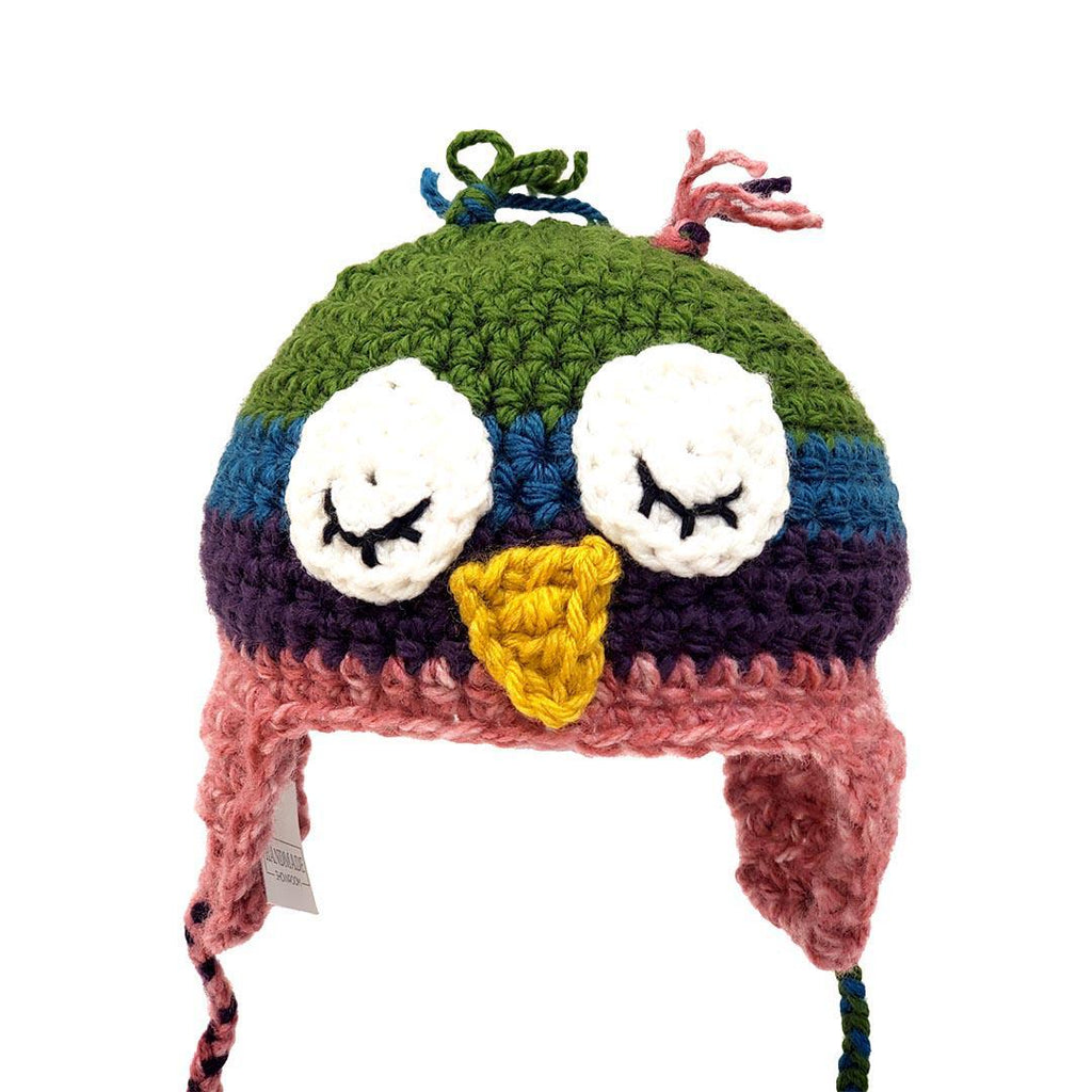 Hat - Toddler - Owl (Green Blue Purple Pink) by Scary White Girl