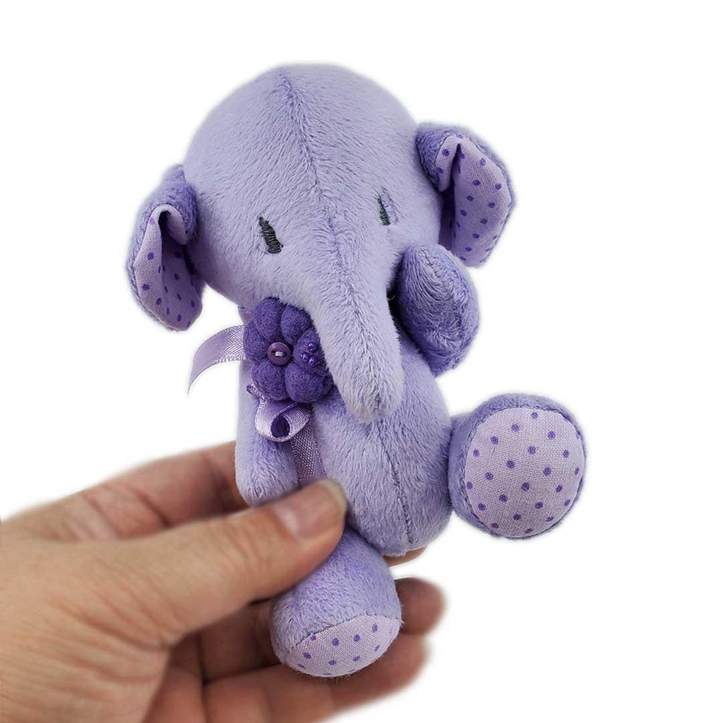 Plush - Purple Elephant with Flower by Frank and Bubby