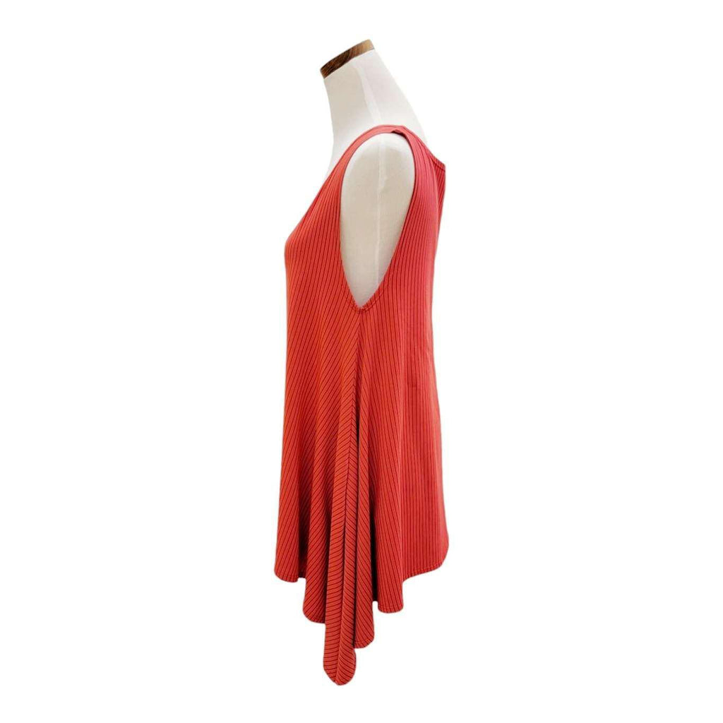 (20% Off) Tunic - Red Pinstripe Breezy Sleeveless Tunic (Size XL Only) by Texture Clothing