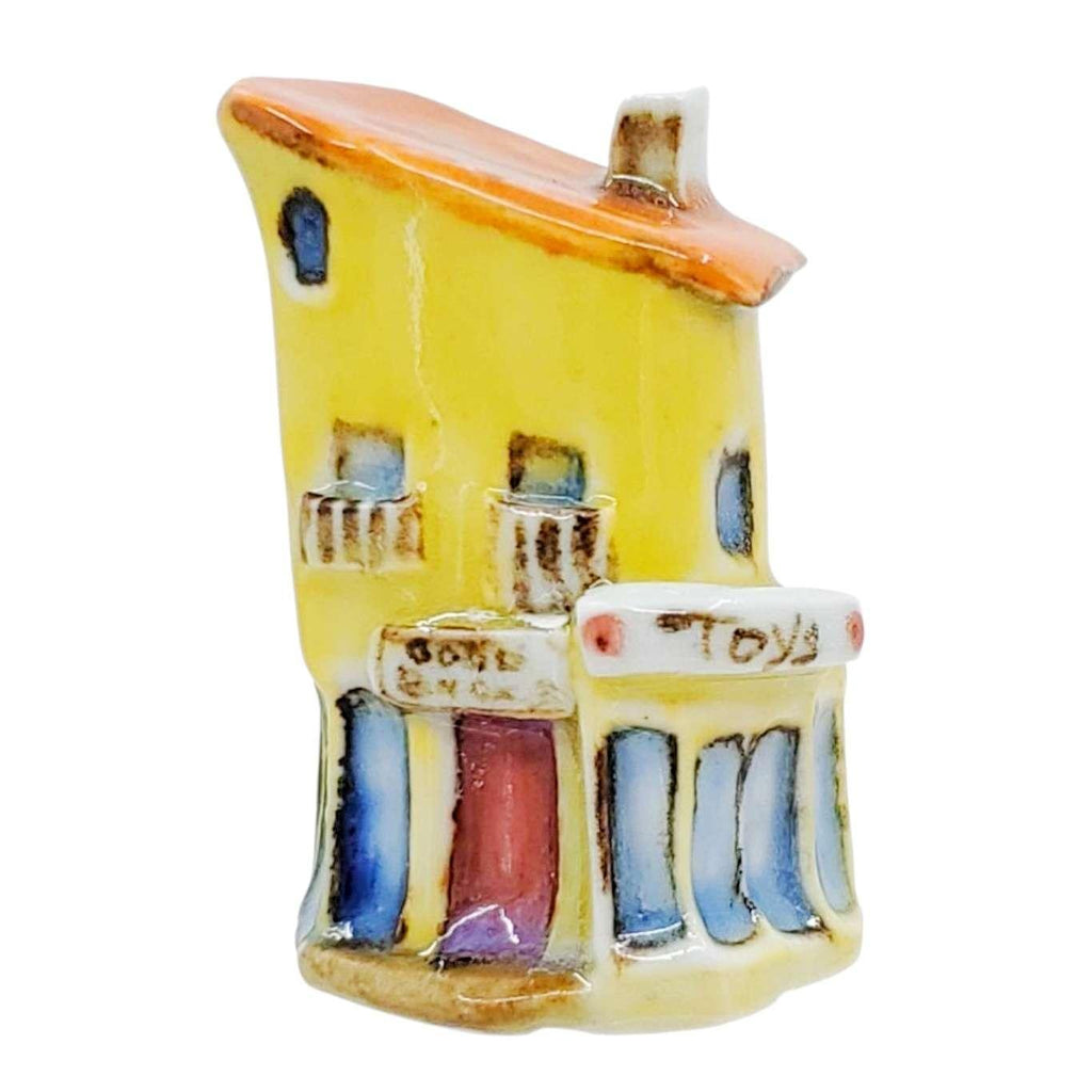Collectible - Tiny House - Toys (Yellow Walls, Pink Door, Orange Roof) by Mist Ceramics