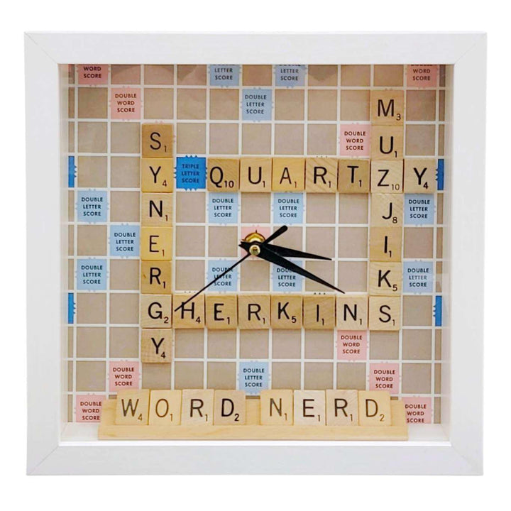 Clock - Vintage Game Board (Word Scramble) by Crafty Earth Monkey