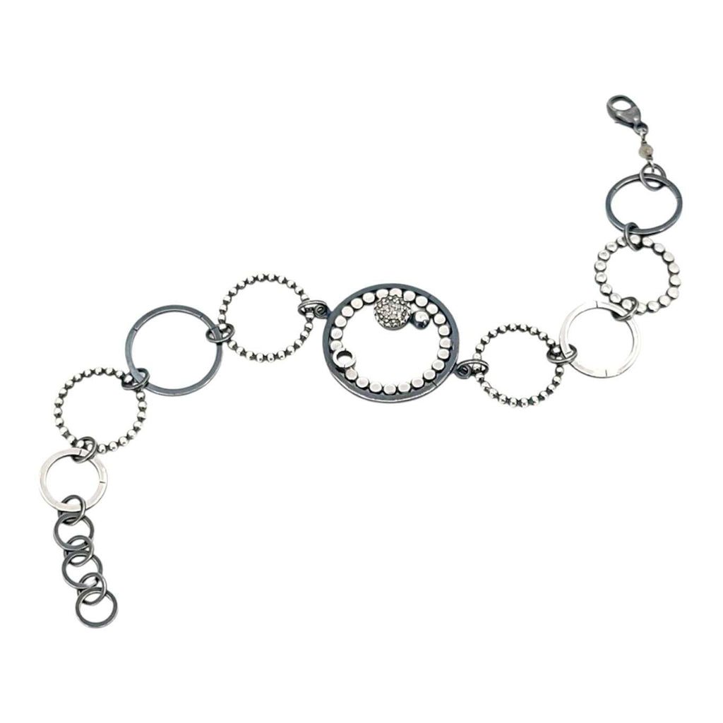 Bracelet - Multi-Circle with Pave Round OOAK (Sterling Silver, Diamond) by 314 Studio