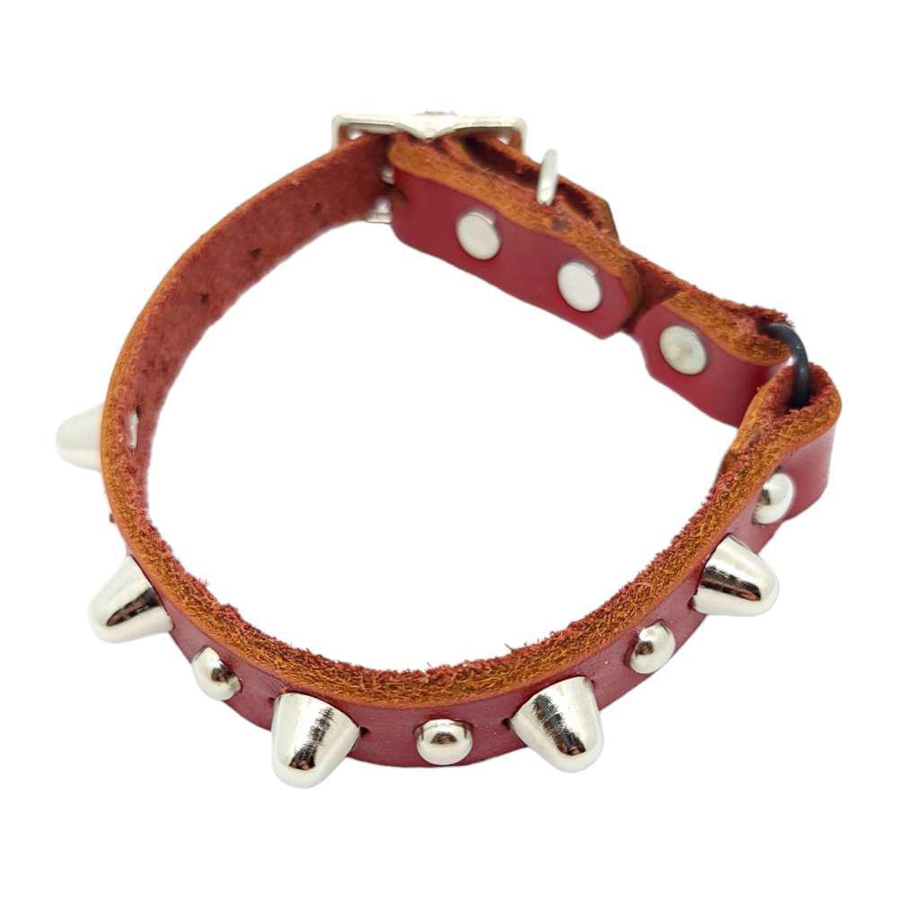 Cat Collar - Red with Gentle Spikes by Greenbelts