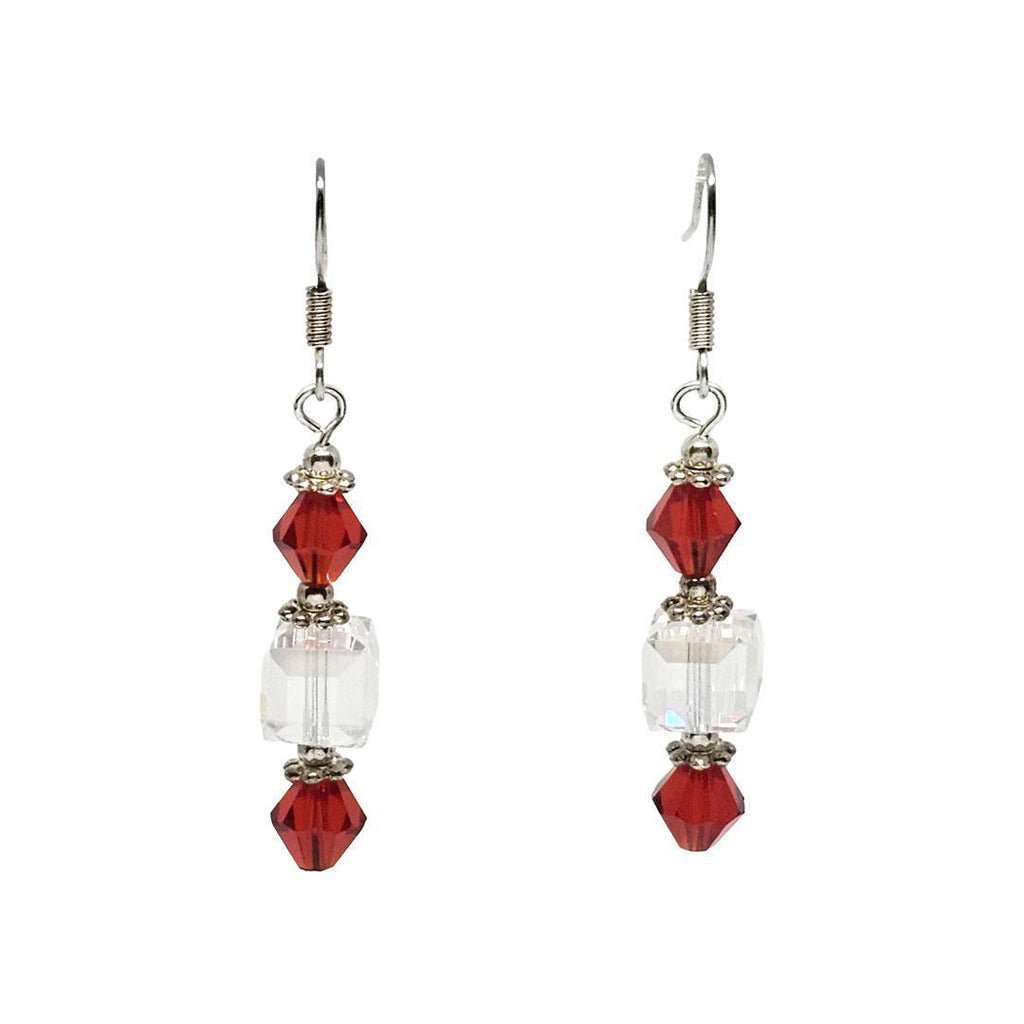 Earrings - Holiday sparkle drops Silver plate by Tiny Aloha