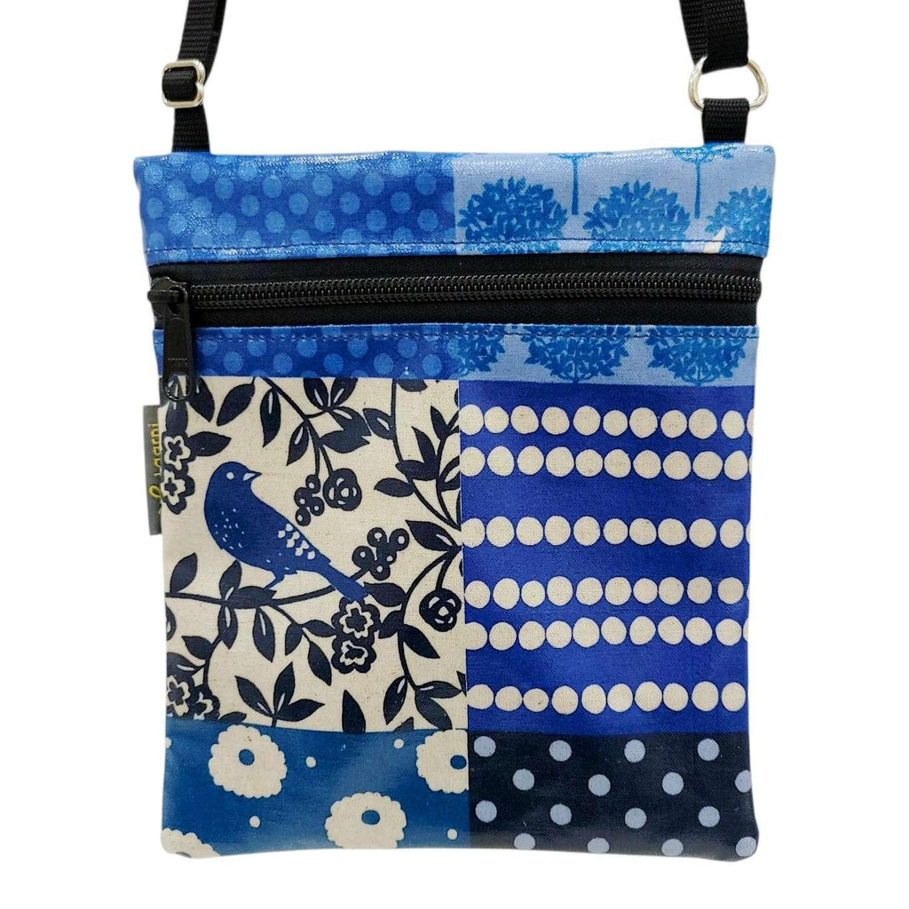 Bag - Small Crossbody (Blue Birds Mixed Pattern Patchwork) by Laarni and Tita