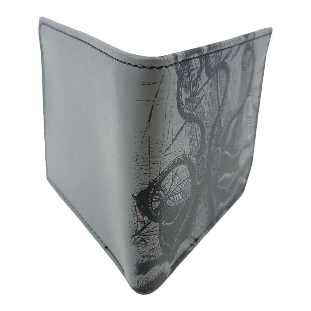 Leather Wallet - Gray Octopus Attacks by Backerton