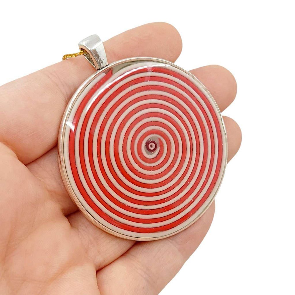 Ornament - Red and White Swirl Ornament by XV Studios